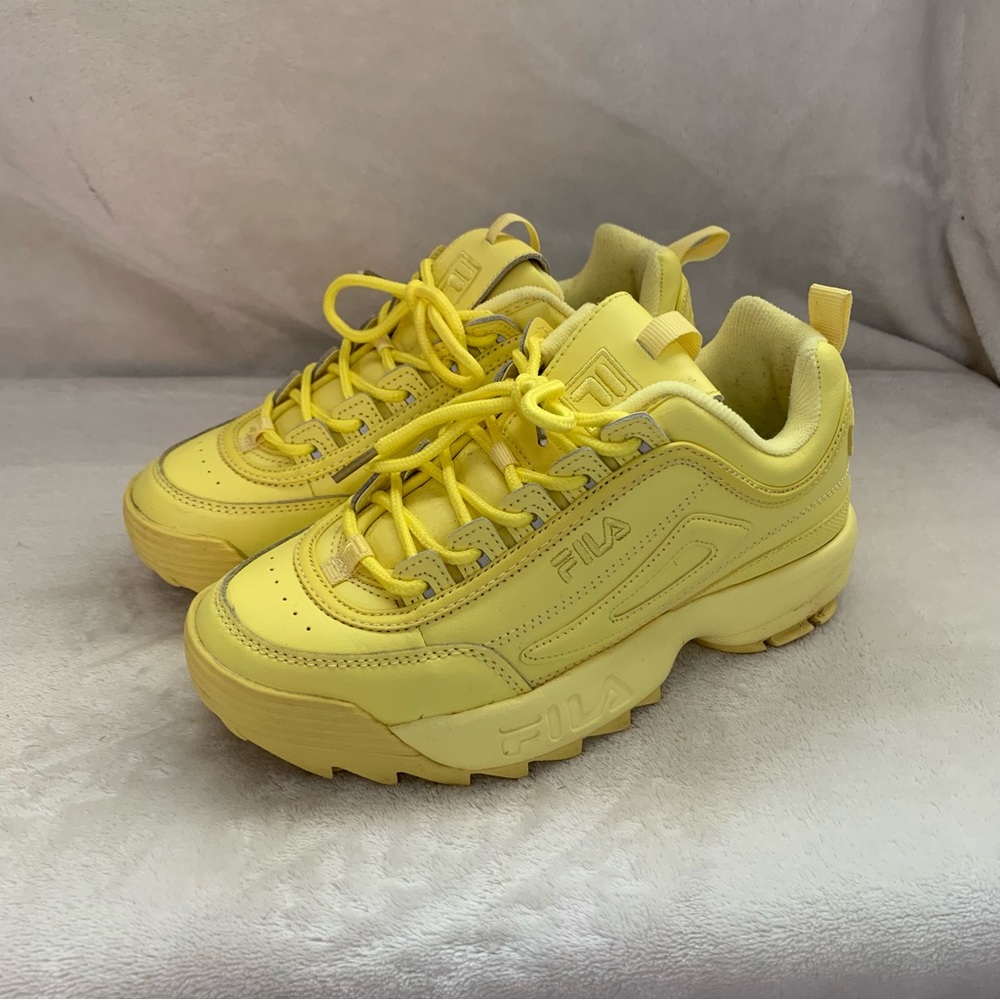 Yellow Fila sneakers